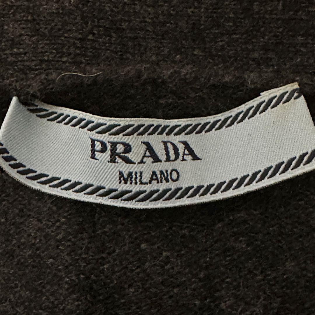 PRADA プラダ カシミヤ100 ダークグレー カーディガン ウールニット