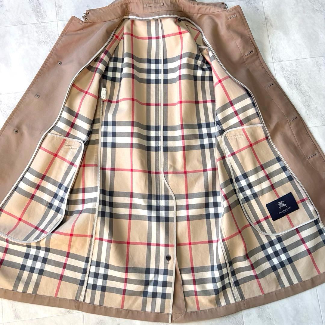 【美品】バーバリー バルカラーコート ライナー付き メガチェック 三陽商会 L