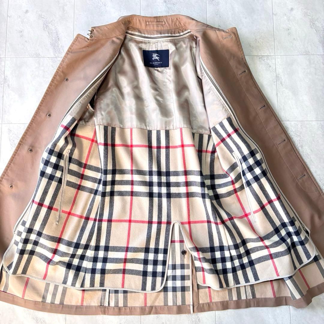 【美品】バーバリー バルカラーコート ライナー付き メガチェック 三陽商会 L