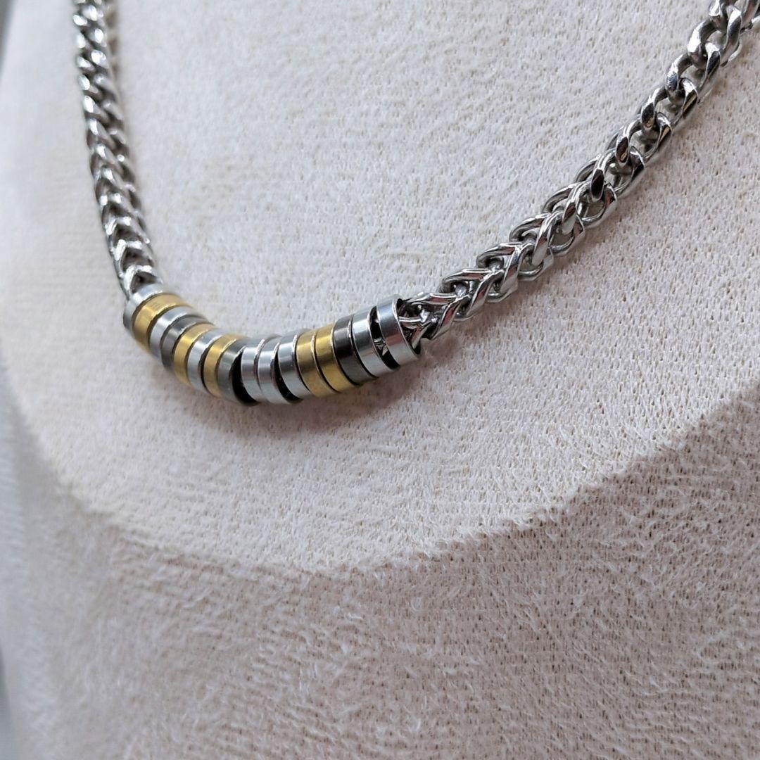 【希少 美品】 DIESEL ネックレス ディーゼル リング ロゴ シルバー