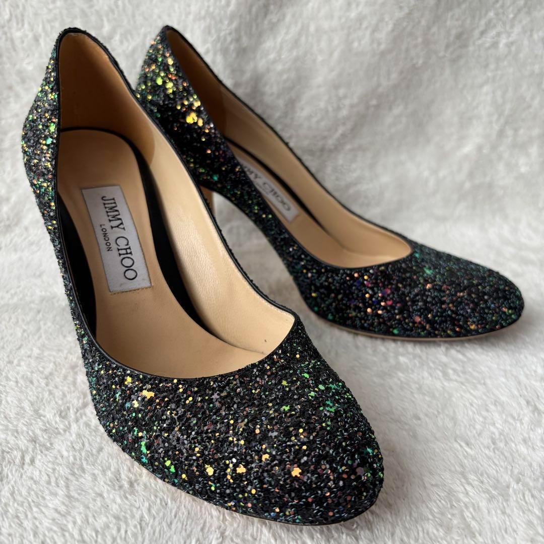 ✨極美品✨ JIMMY CHOO ジミーチュウ グリッター パンプス ブラック