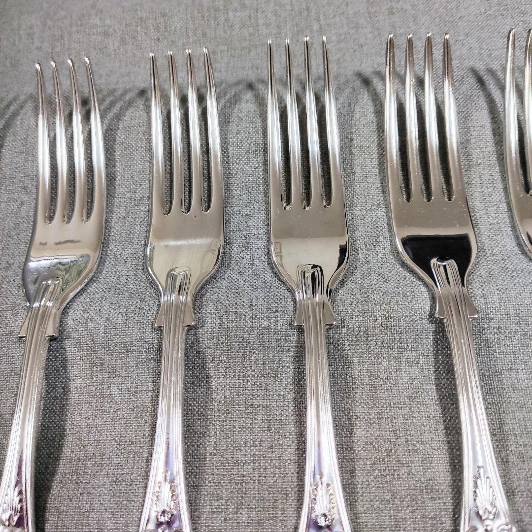 英国　キングスパターン　シルバープレートフォーク　デザートフォーク18.3cm