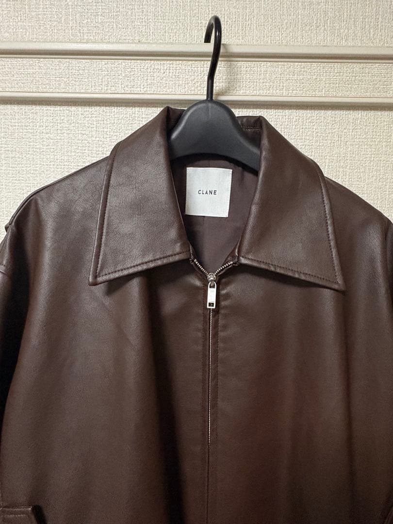 ジャケット・アウター CLANE FAKE LEATHER BALLOON JACKET
