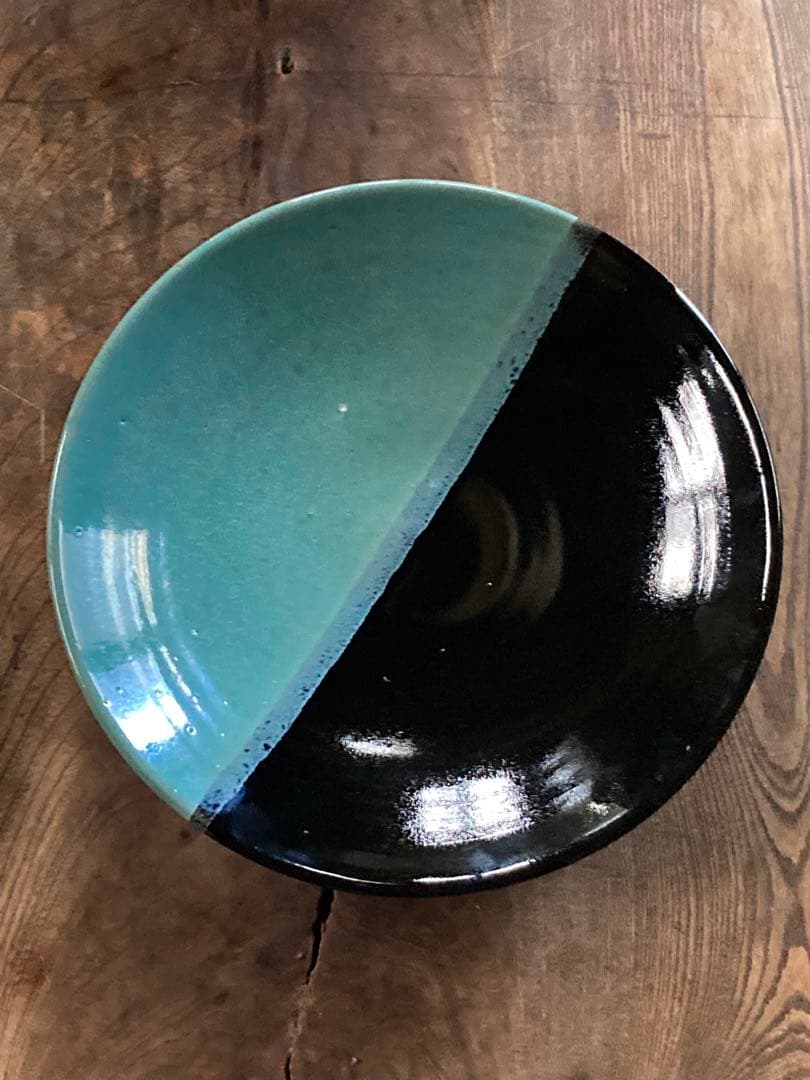 民藝 牛ノ戸焼 染分一尺大皿