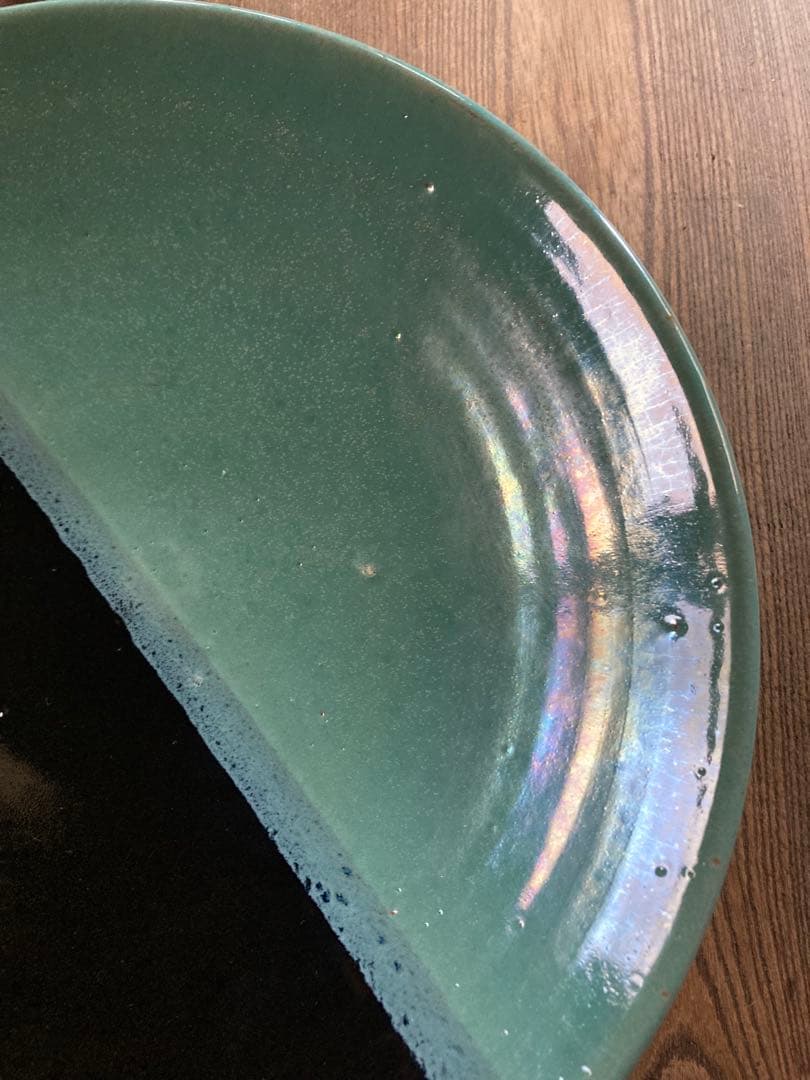 民藝 牛ノ戸焼 染分一尺大皿