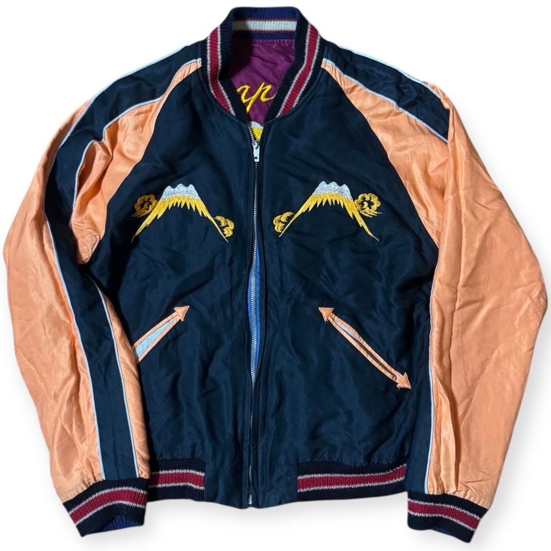 東洋 リバーシブル スカジャン スーベニアジャケット 日本地図 鷹 Mサイズ