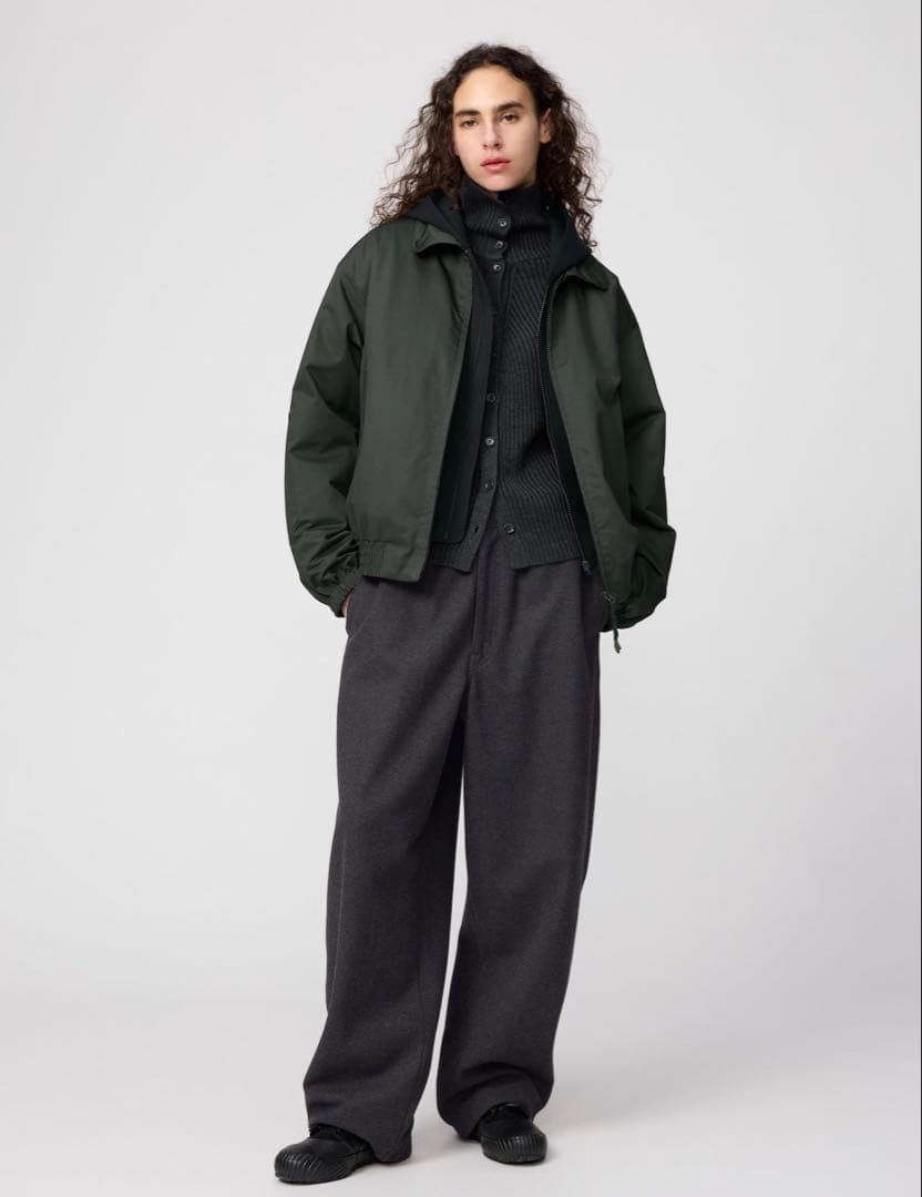 UNIQLO U パフテックショートブルゾン OLIVE Lサイズ