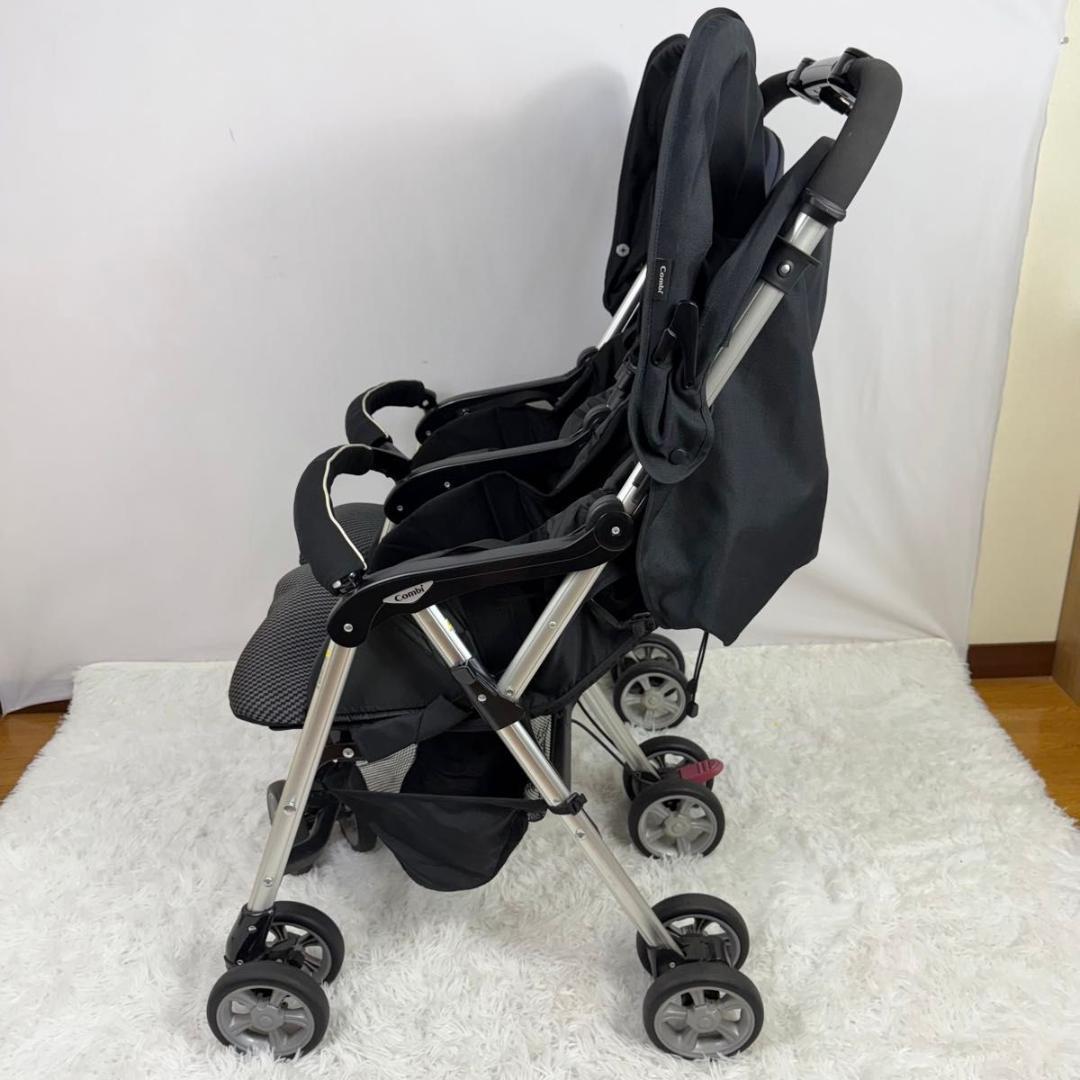 【美品】Combi コンビ　2人乗り　ツインスピン　双子 ベビーカー 62-2