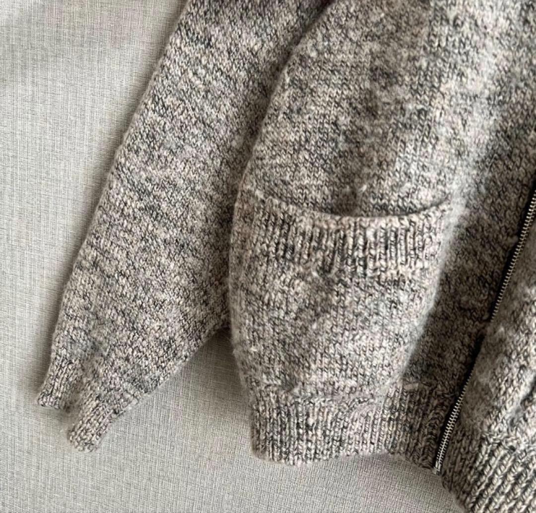 H beauty&youth cardigan ニットブルゾン　ジップアップ