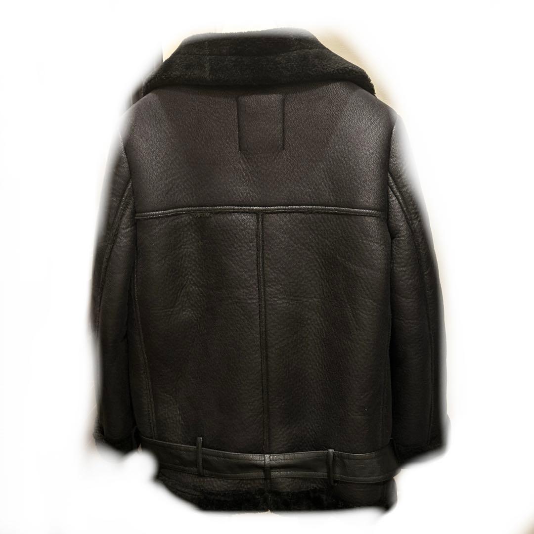 【即日配達、美品、2/7まで】ZARA フェイクファームートン　黒　XSサイズ