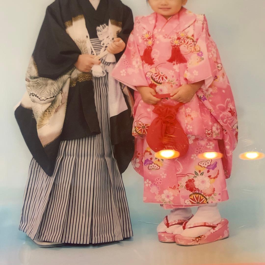 子供用 七五三 着物 黒地 刺繍　5歳