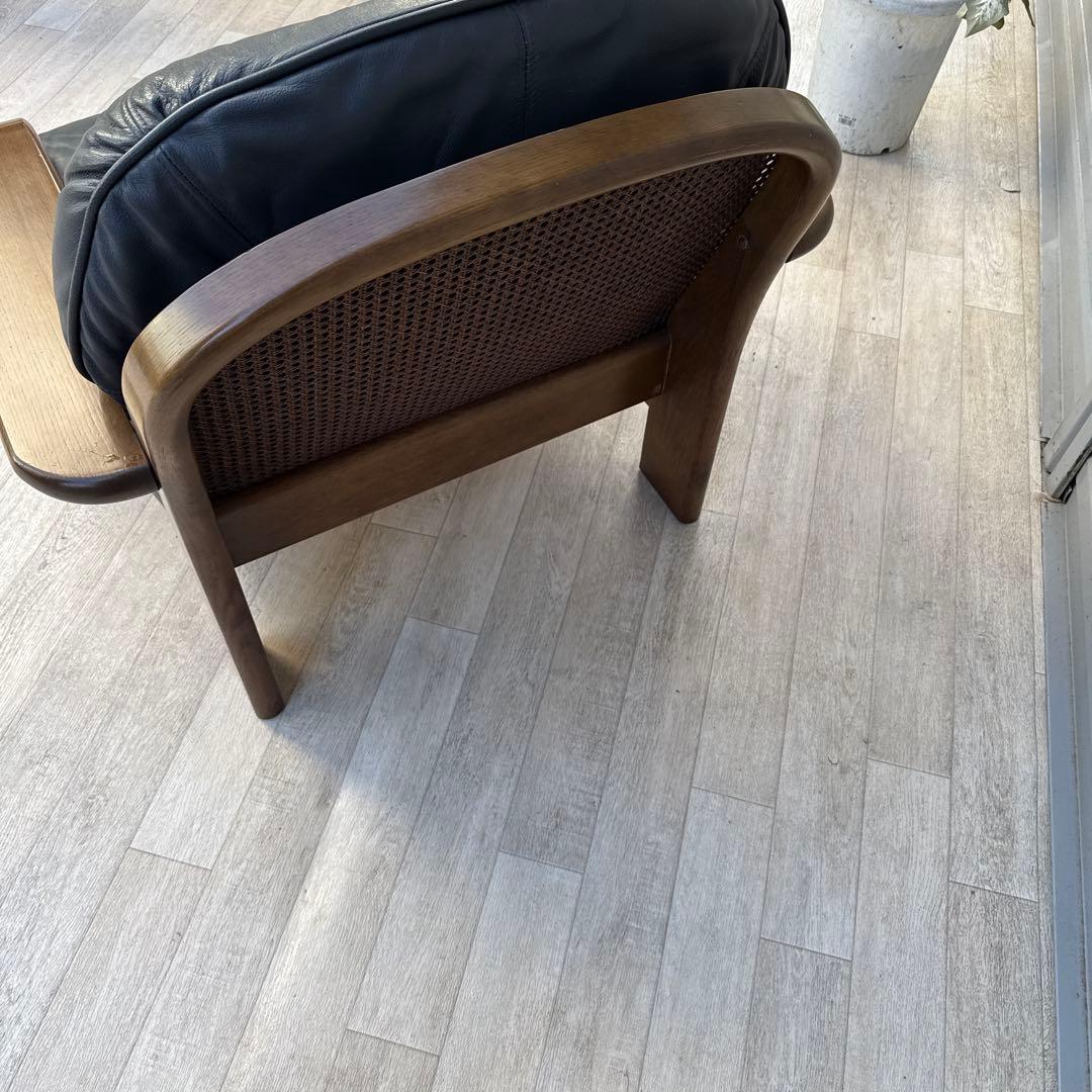 飛騨産業　ヴィンテージ 本革　1人掛けソファ　シングルソファ　キツツキ　②