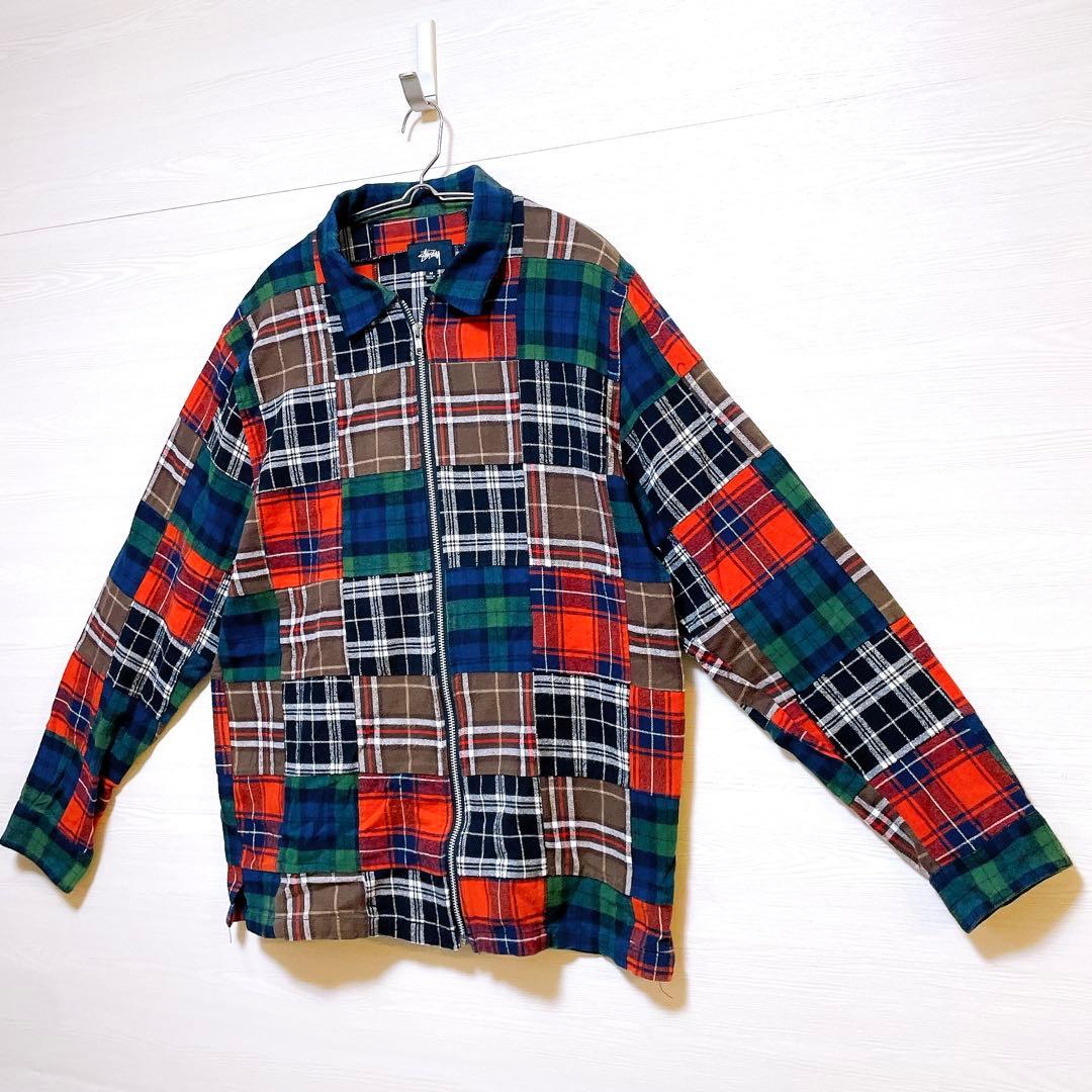 激レア オールドステューシー パッチワーク ジップ ジャケット チェック M