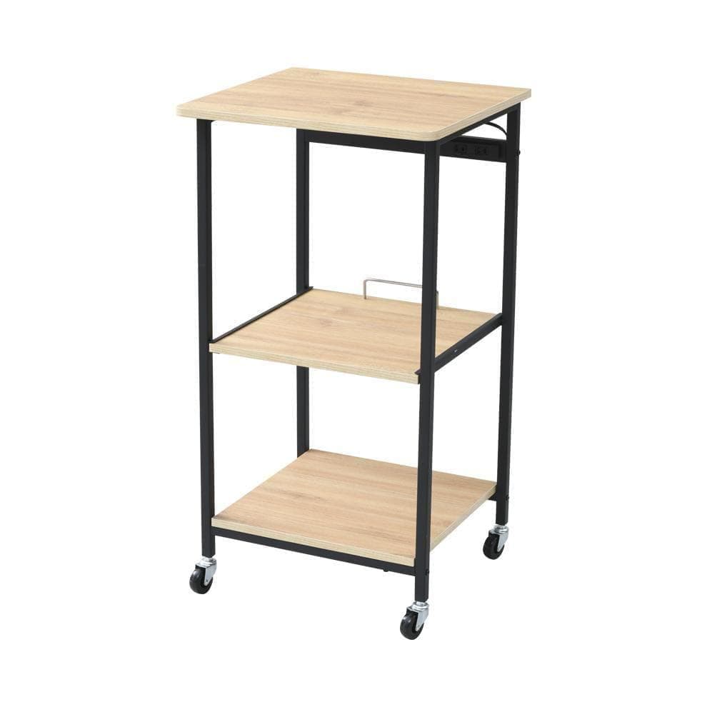 YAMAZEN 山善 レンジラック キッチンワゴン 3段 コンセント付