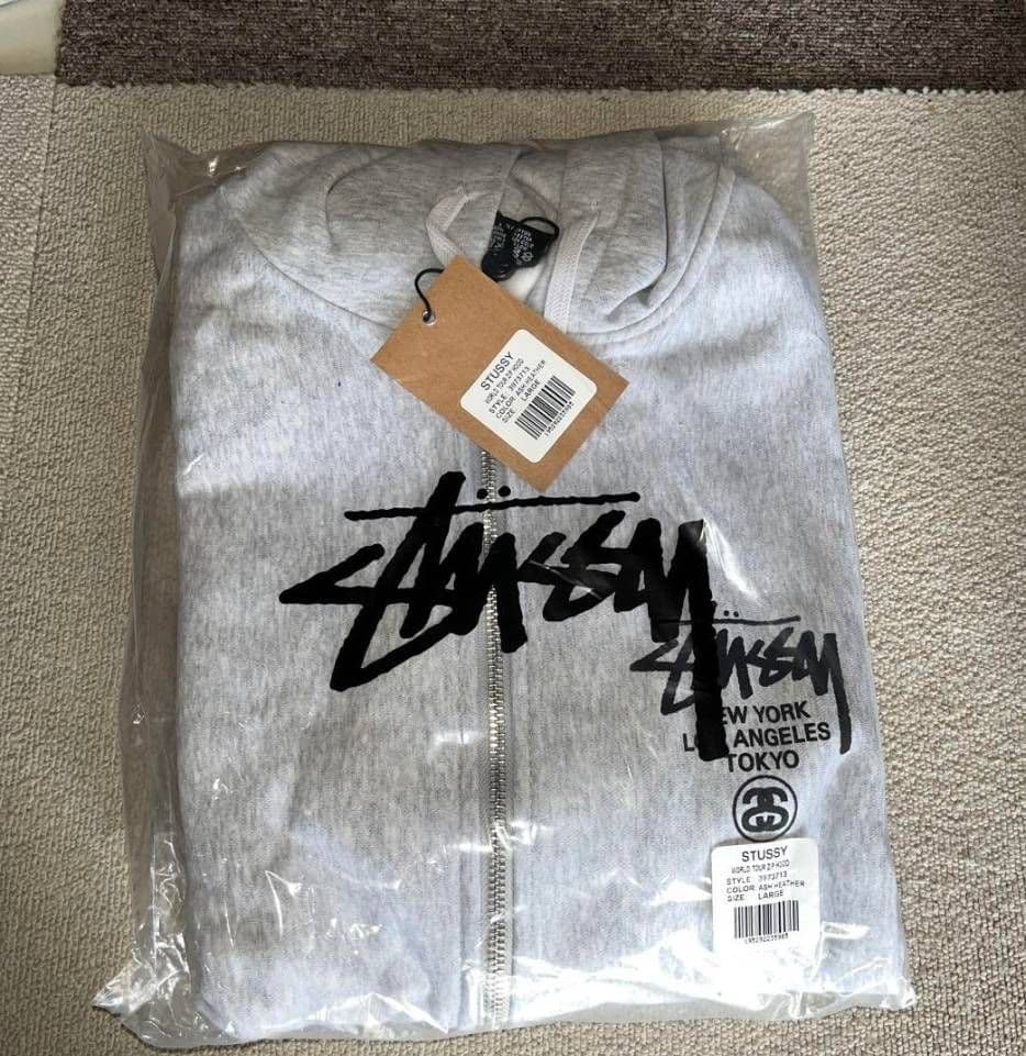 ステューシー WORLD TOUR ZIP HOODIE/ジップパーカー L