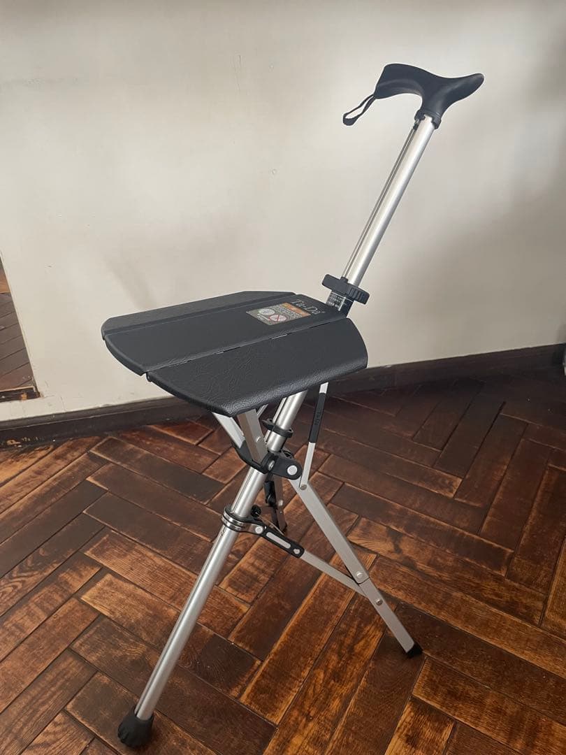 Ta-Da Chair【美品】 杖 椅子 ステッキチェア 折りたたみ　ブラック