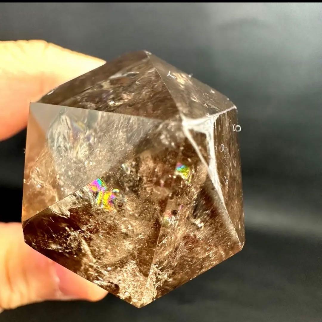 【金運· 魔除 】ルチルクォーツ ☆虹☆スモーキークォーツダブルポイントA950