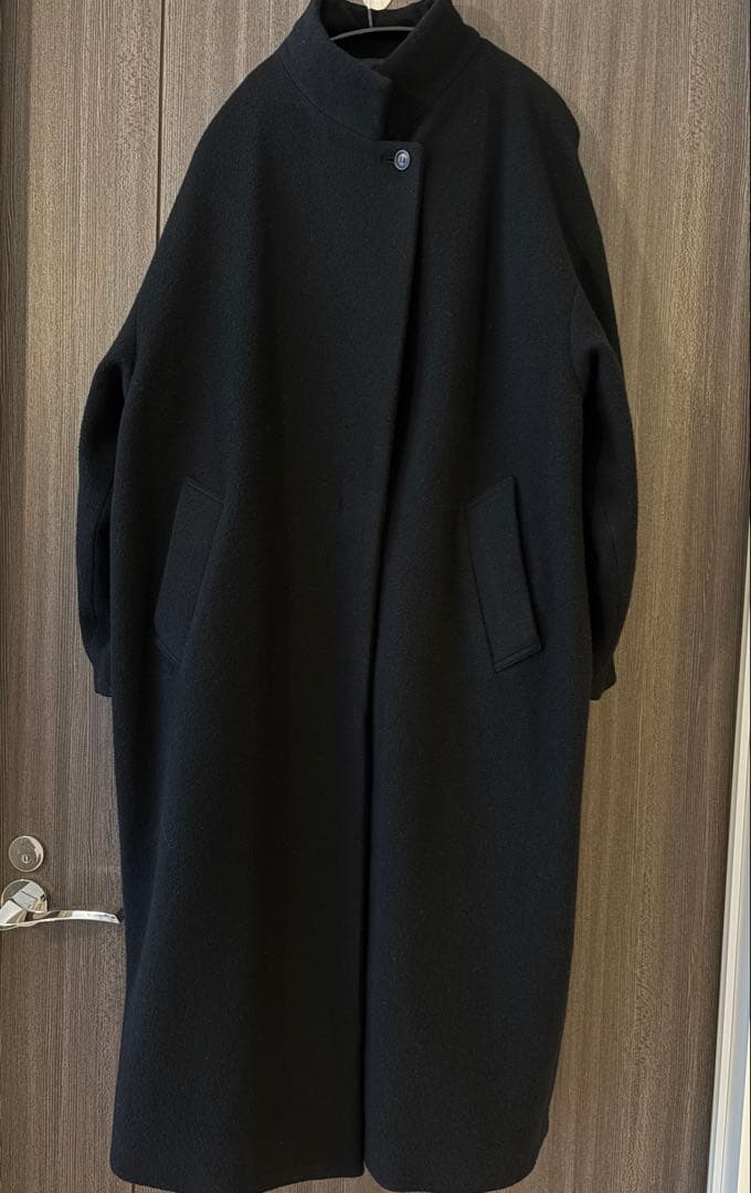 mizuiroind ウールブレンドスタンドカラーコート