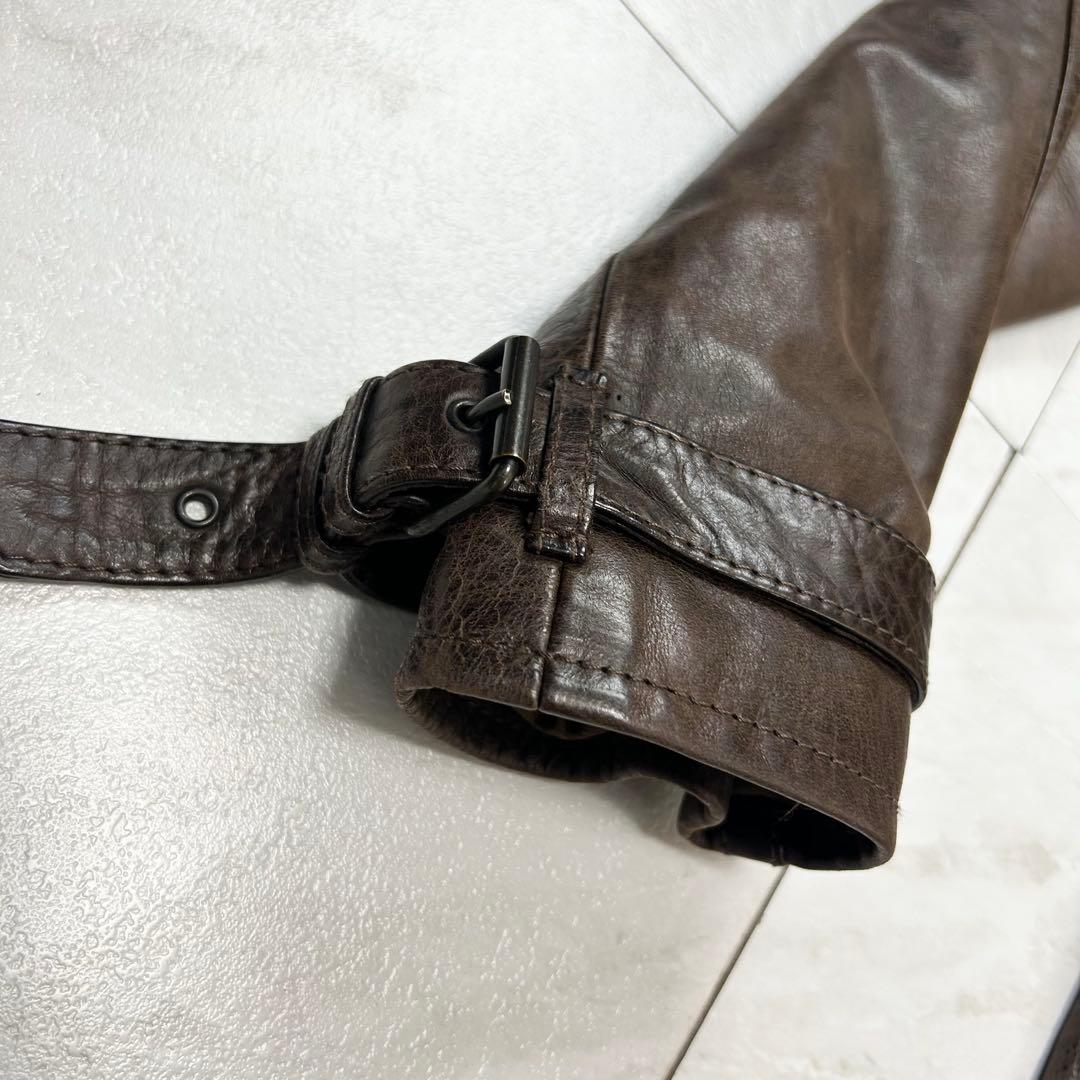 名作 Belstaff ゴールドレーベル レザー パンサージャケット 本革 42