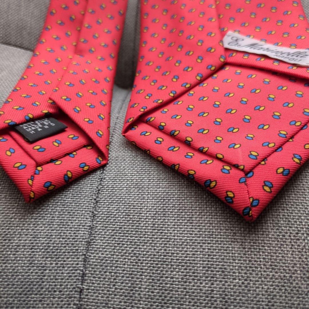 【未使用新品】E. MARINELLA マリネッラ　 ネクタイ オレンジ系