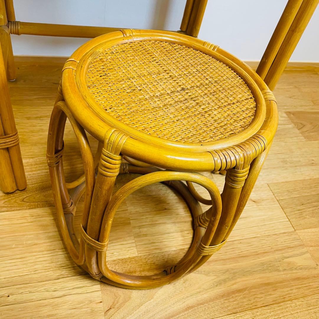 良品 ラタン ドレッサー　スツール　鏡台　椅子　化粧台　家具 イス