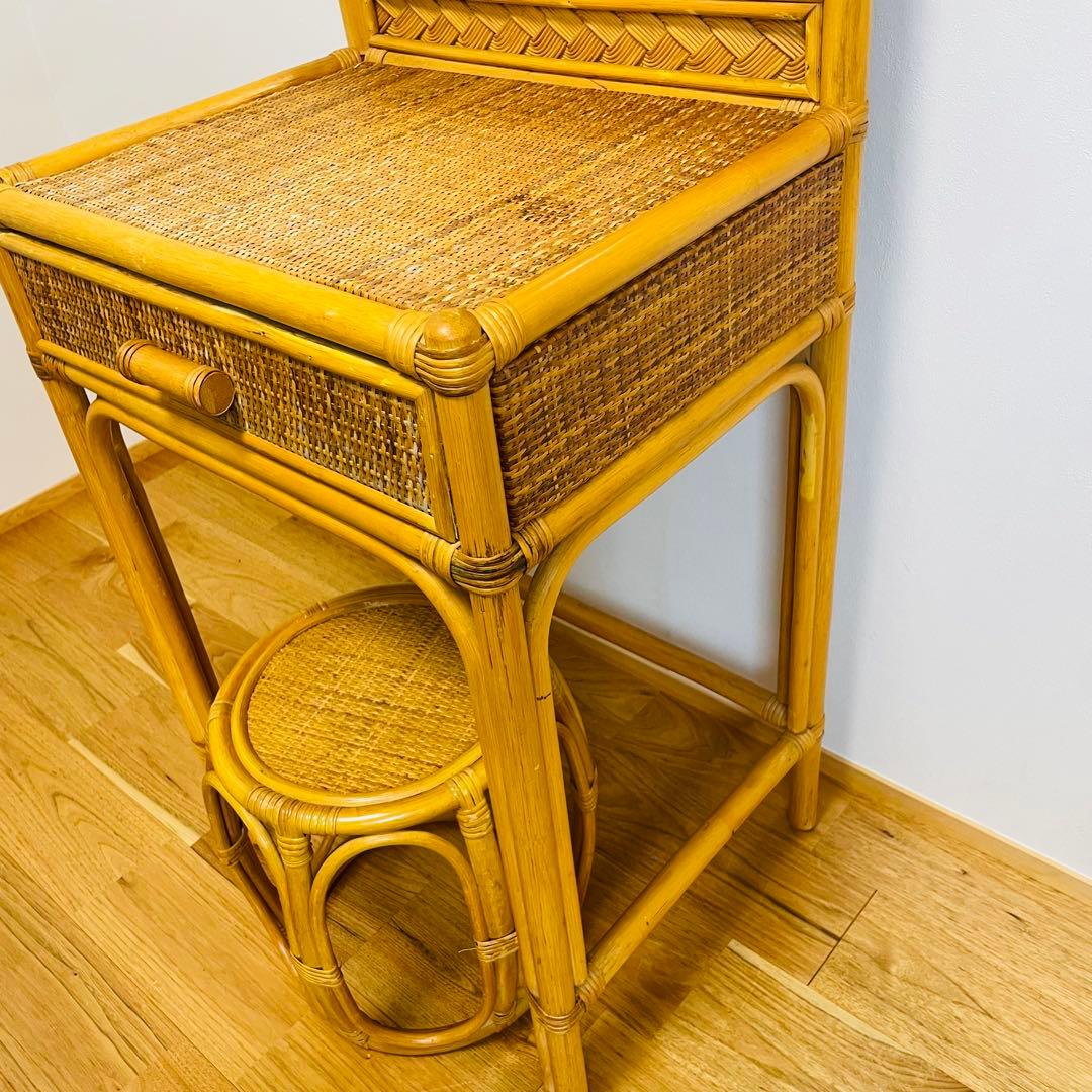 良品 ラタン ドレッサー　スツール　鏡台　椅子　化粧台　家具 イス