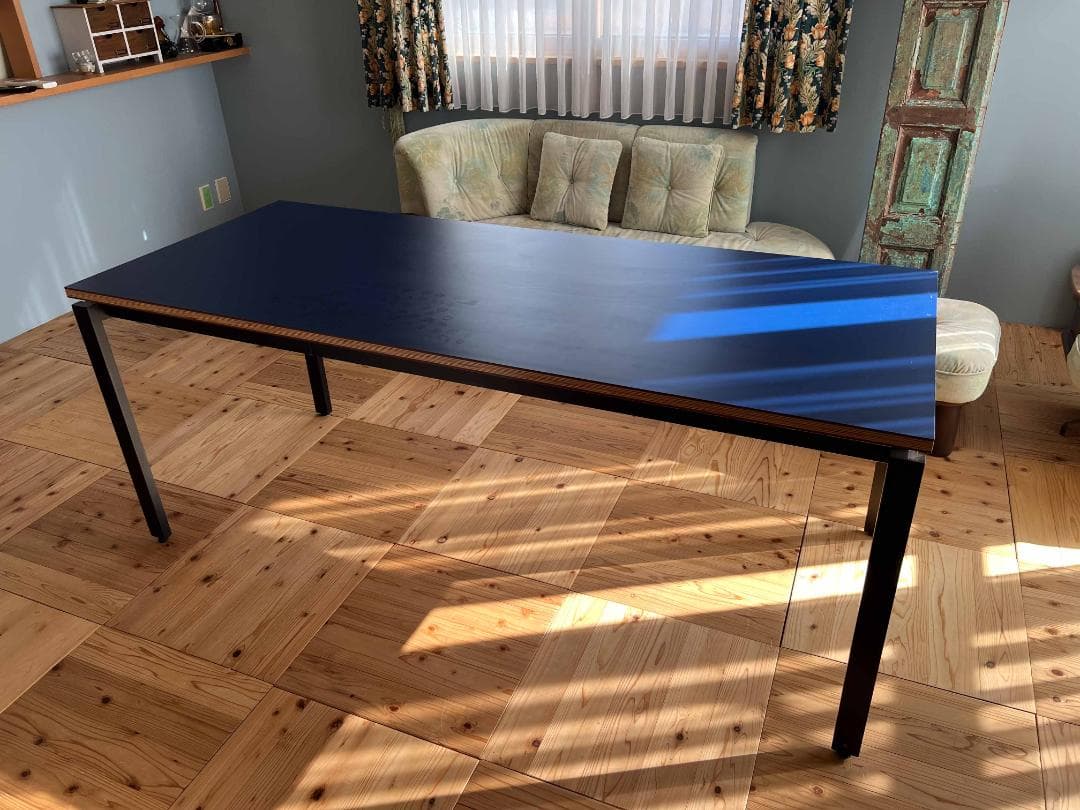 CIBONE シボネ テーブル 机 ホワイトとネイビーのリバーシブル