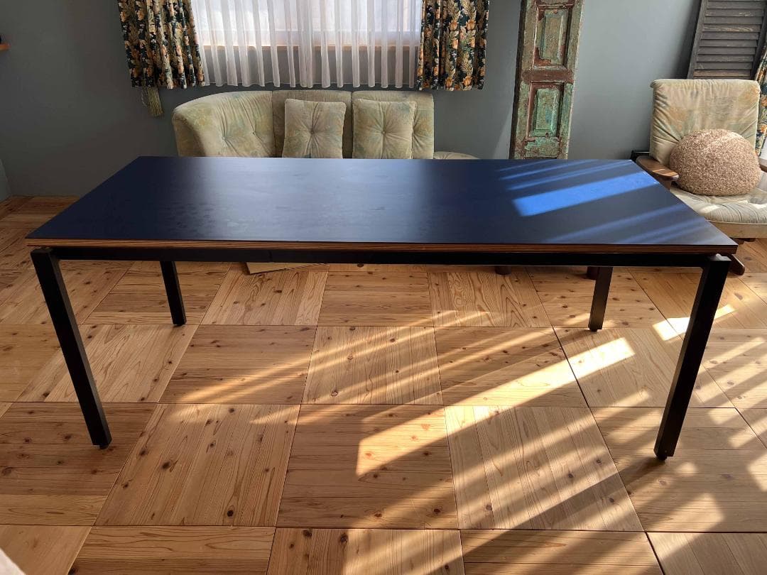 CIBONE シボネ テーブル 机 ホワイトとネイビーのリバーシブル