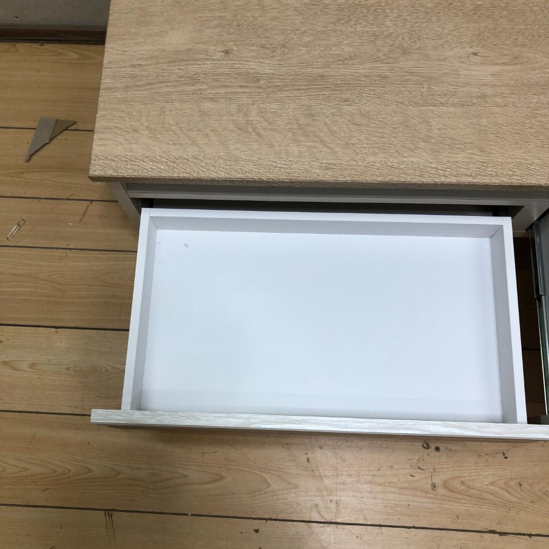 美品 ナチュラル木目ローボード テレビ台 幅90cm 北欧風 　250720-9