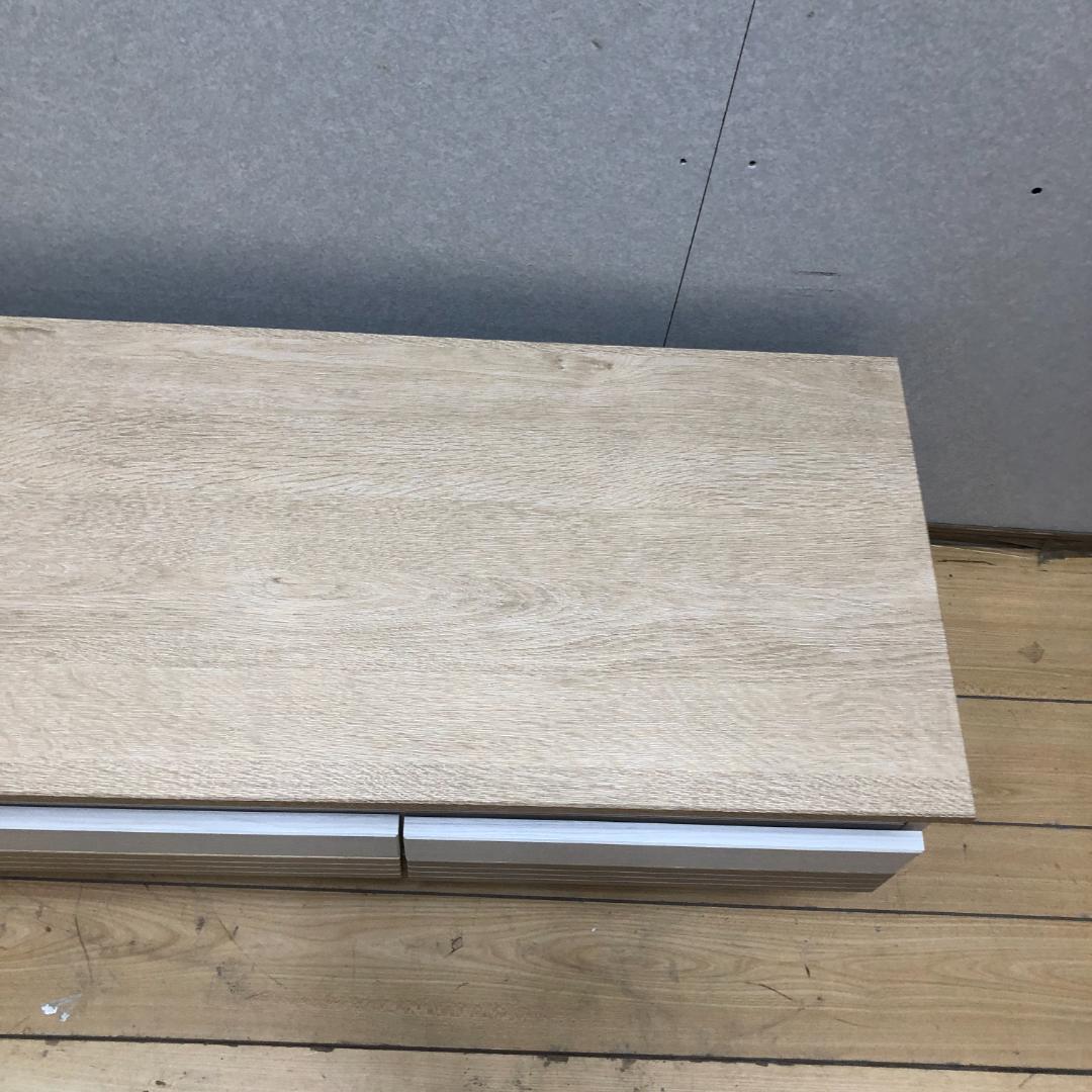 美品 ナチュラル木目ローボード テレビ台 幅90cm 北欧風 　250720-9
