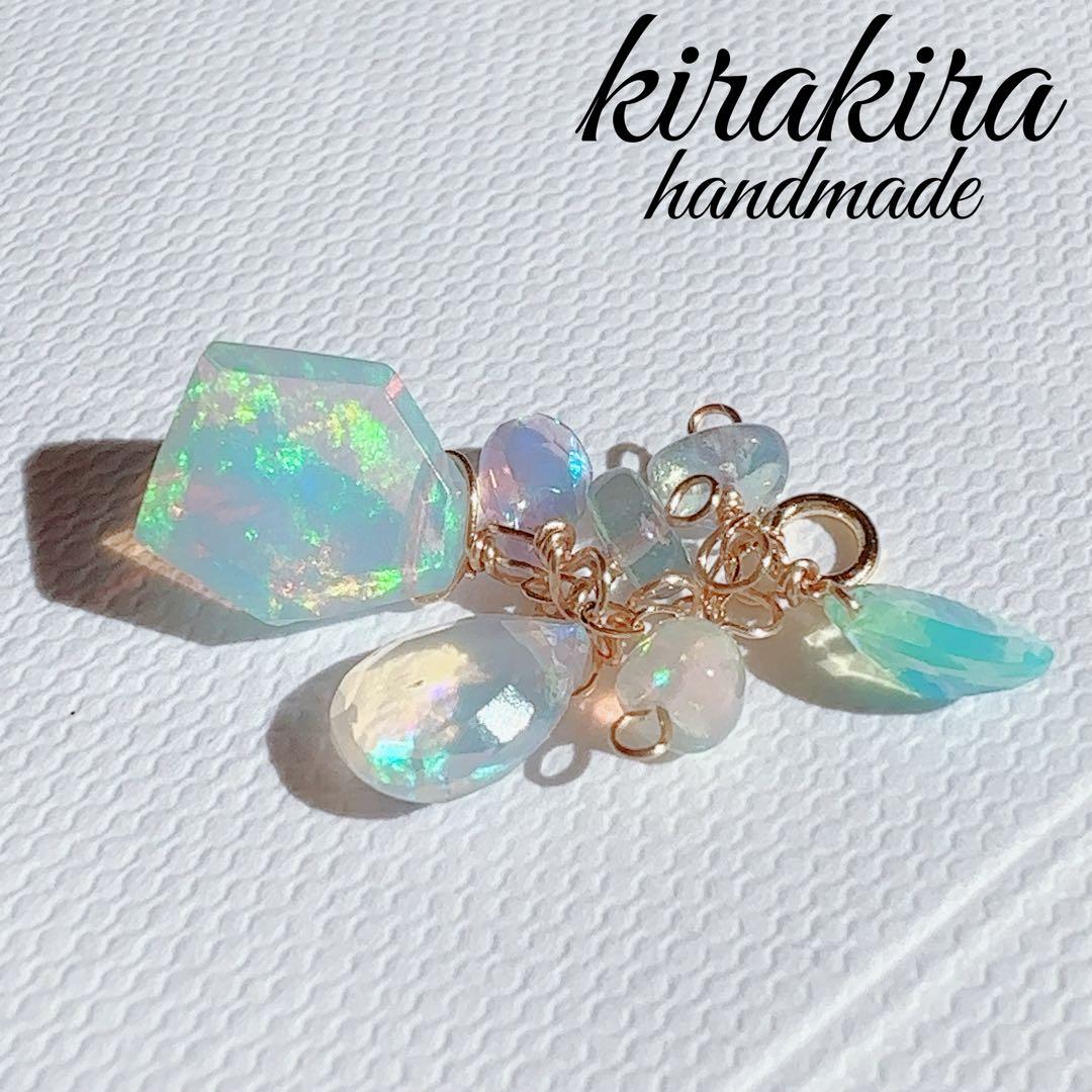 ♢人気♢チャーム カラーオパール ミルキー 14kgf