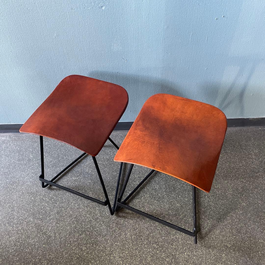 宮武製作所　MASARAスツール　1脚　鉄脚　本革