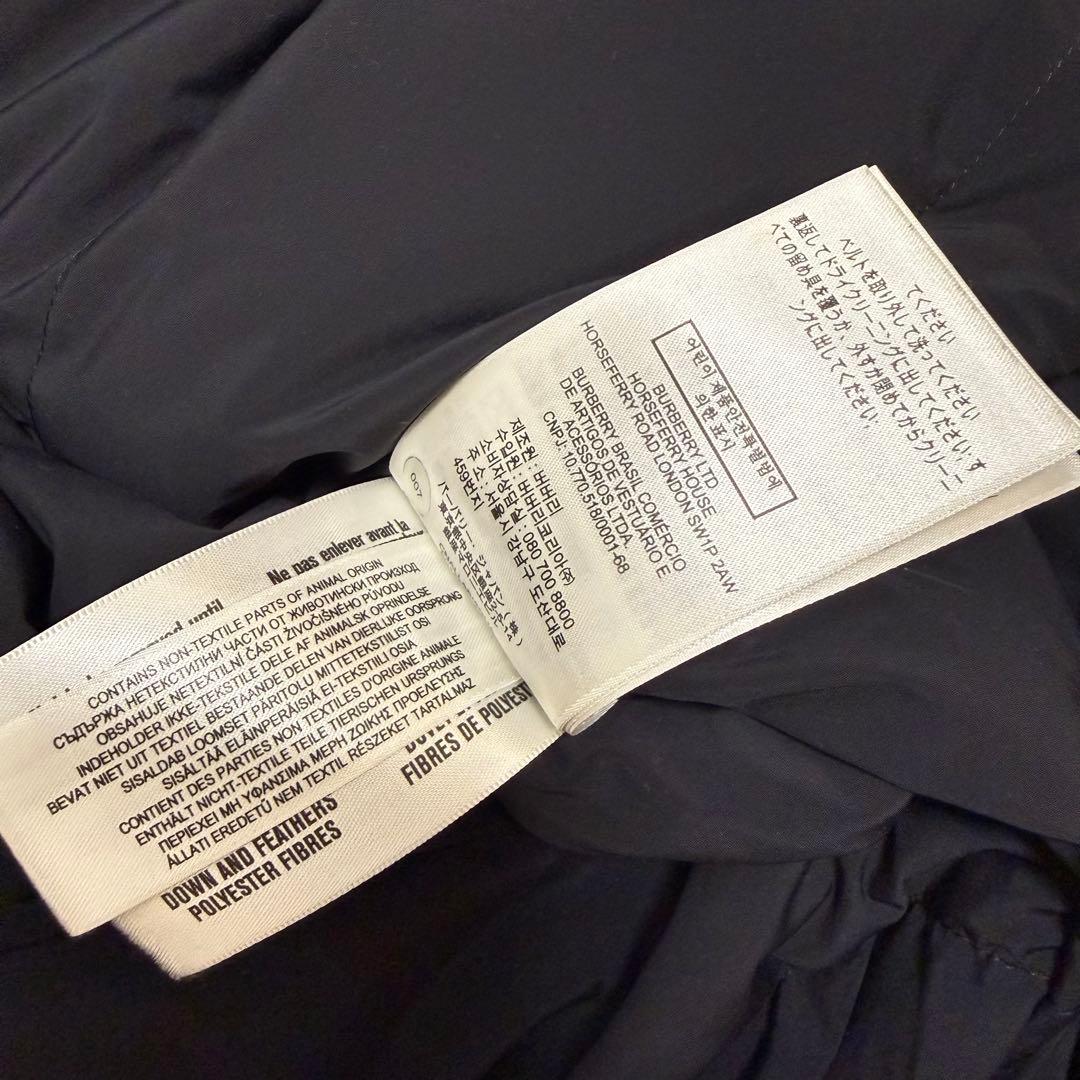 現行　BURBERRY LONDON ENGLAND ダウンコート　ベルト付