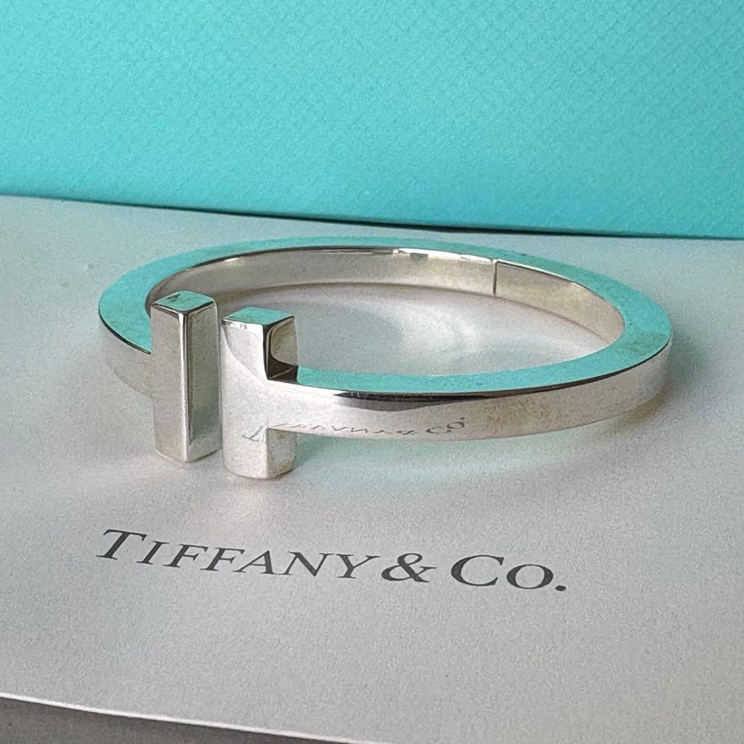 【正規店 クリーニング•リペア済】Tiffany Tスクエア バングル