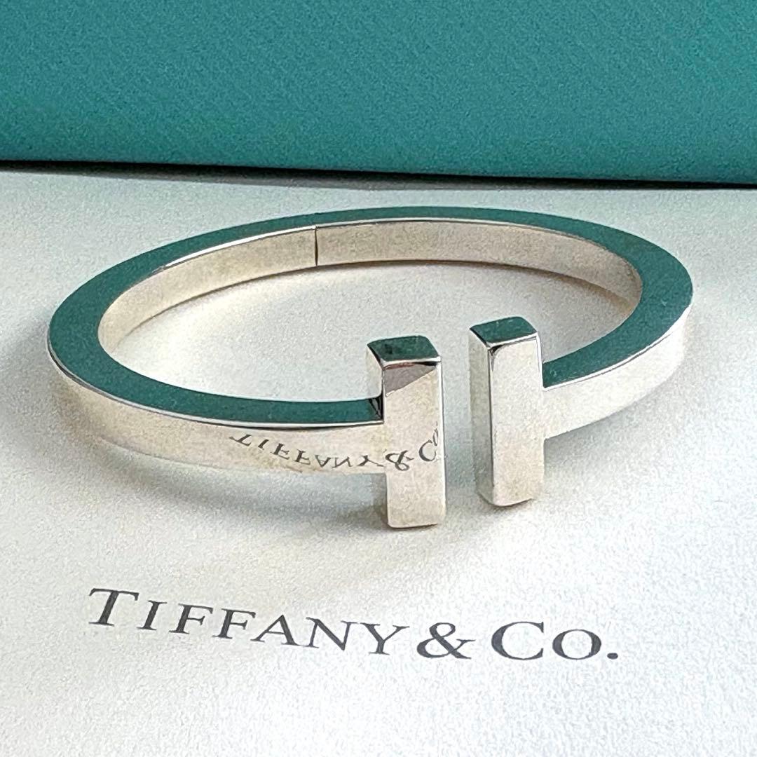 【正規店 クリーニング•リペア済】Tiffany Tスクエア バングル