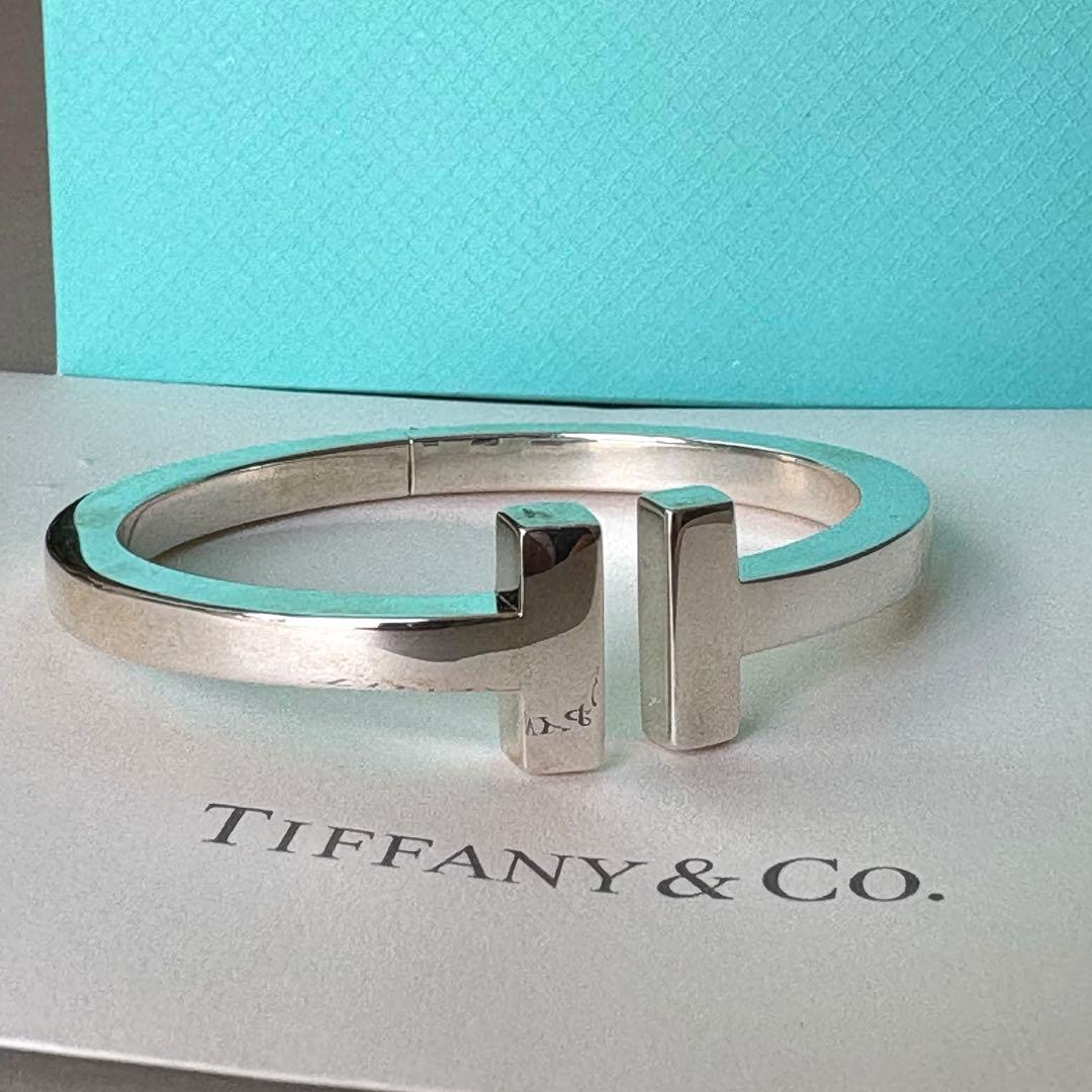 【正規店 クリーニング•リペア済】Tiffany Tスクエア バングル