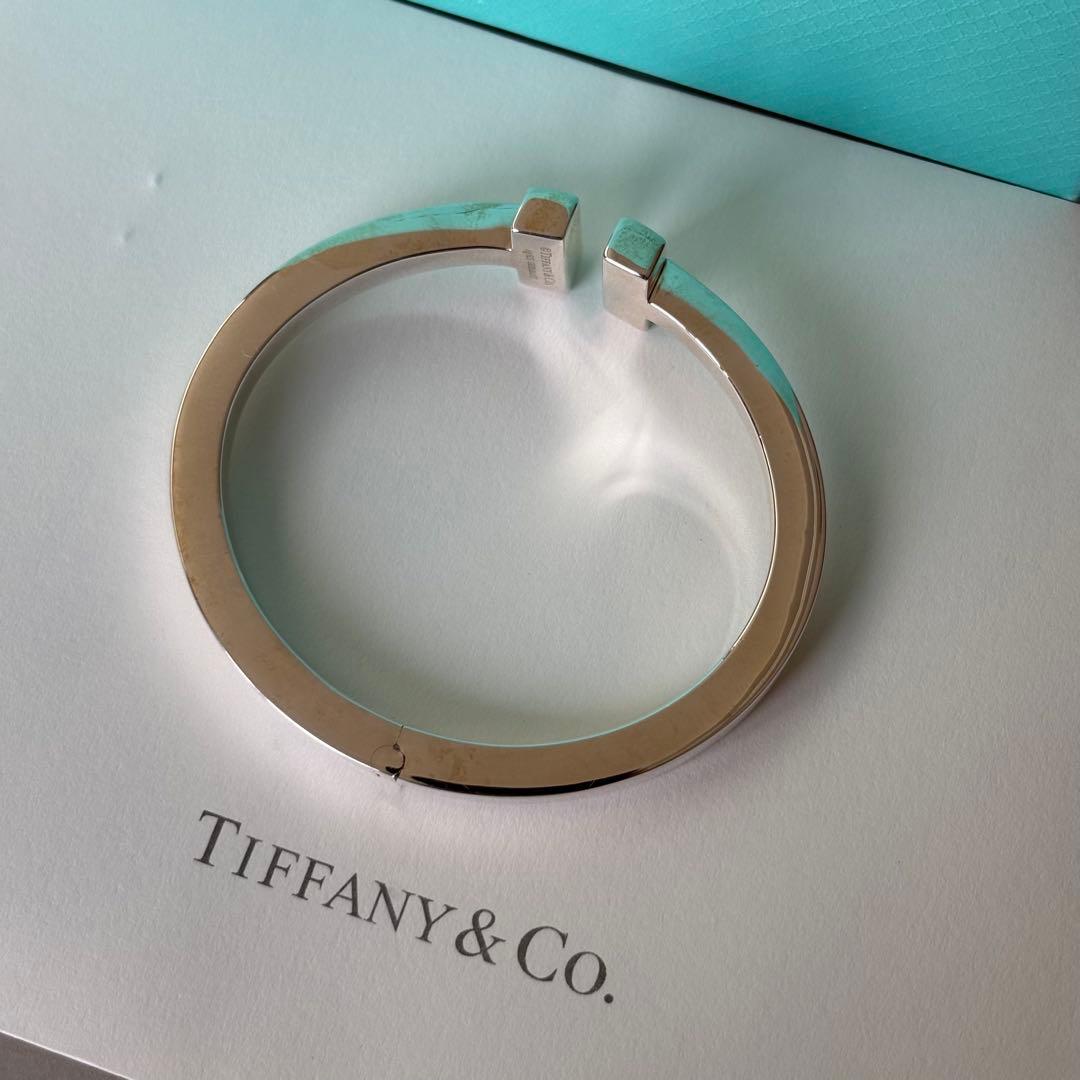 【正規店 クリーニング•リペア済】Tiffany Tスクエア バングル