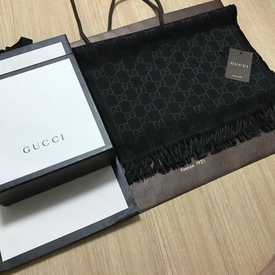 1番人気新品正規✨GUCCIマフラー✨グッチマフラー❗️箱紙袋セット　グッチ