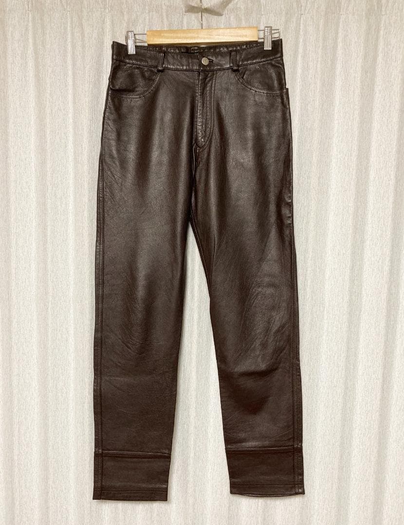 96AW WIRE期 アーカイブ レザーパンツ ブラウン UC-6W-P-06