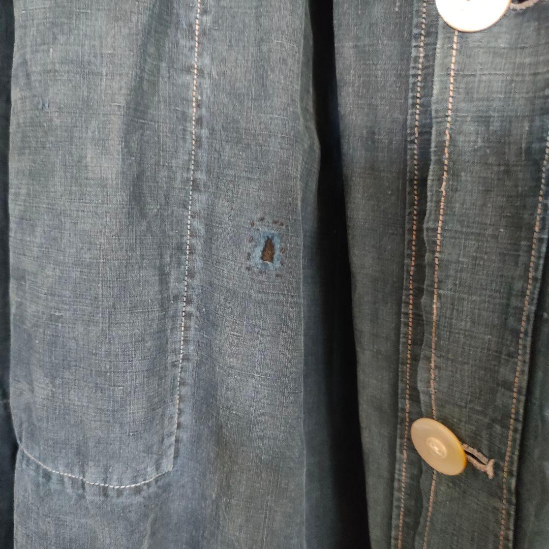 ジャケット・アウター 1910s biaude full open indigo linen