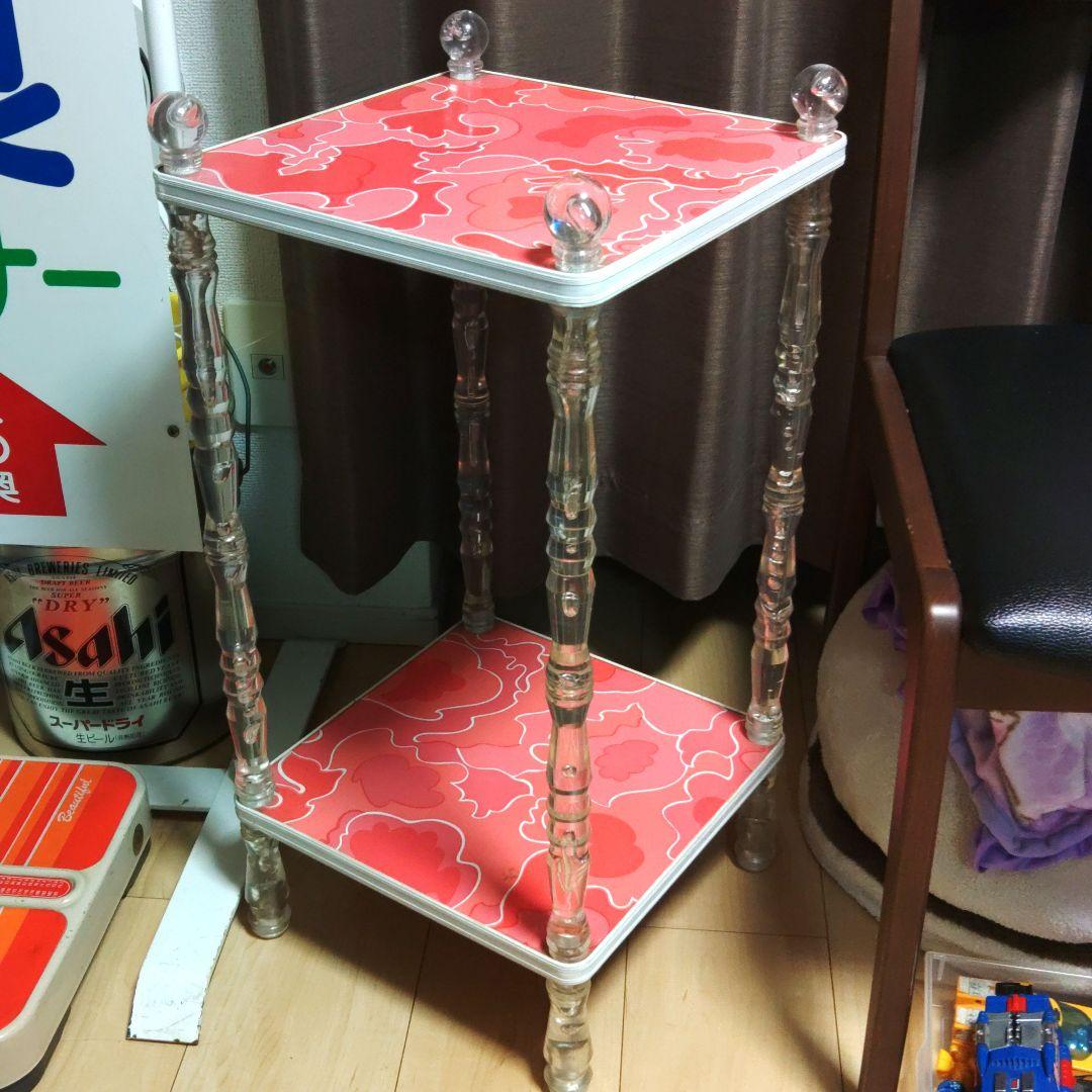 昭和 レトロ 花柄 電話台 飾り台 棚