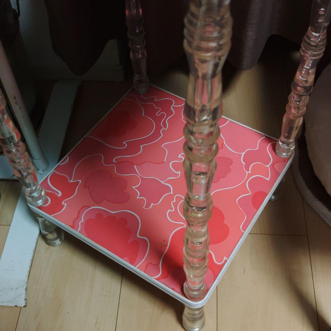 昭和 レトロ 花柄 電話台 飾り台 棚