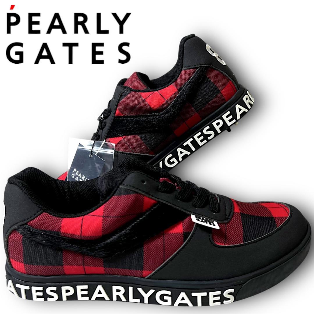 24.5cm パーリーゲイツ バッファローチェックゴルフシューズ 箱有り