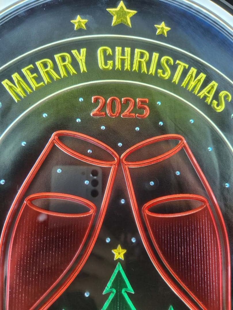 浮彫式ネオン管 MERRY CHRISTMAS シャンパングラス LEDライト