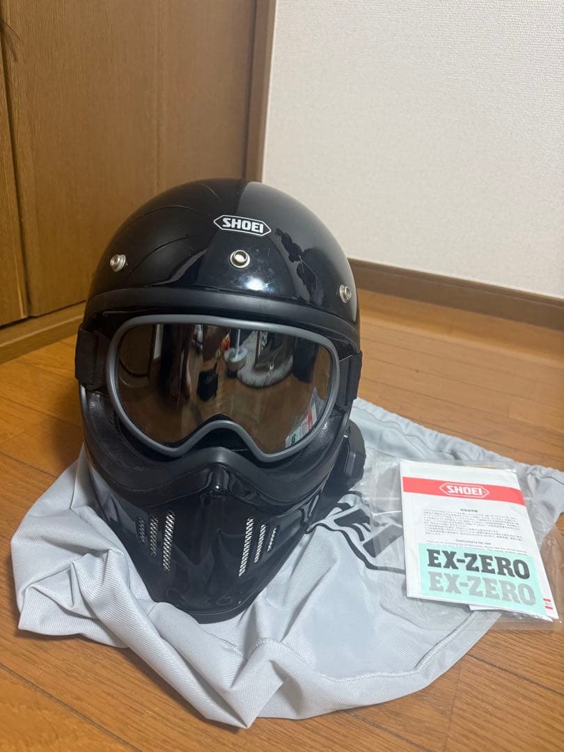 ex-zero SHOEI ブラック フルフェイスヘルメット　M箱あり