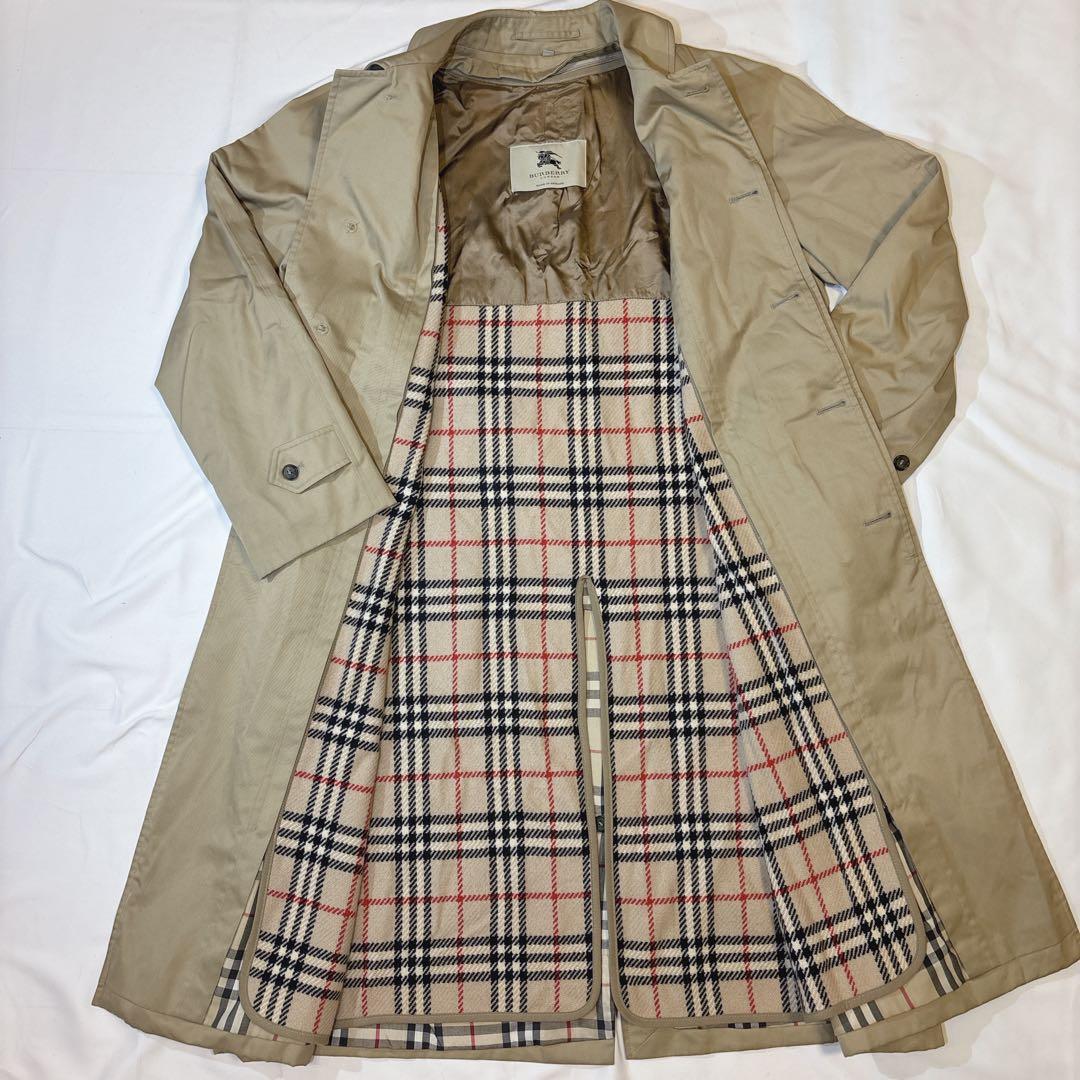 【美品】 バーバリーロンドン ステンカラーコート ライナー ハニーベージュ 40