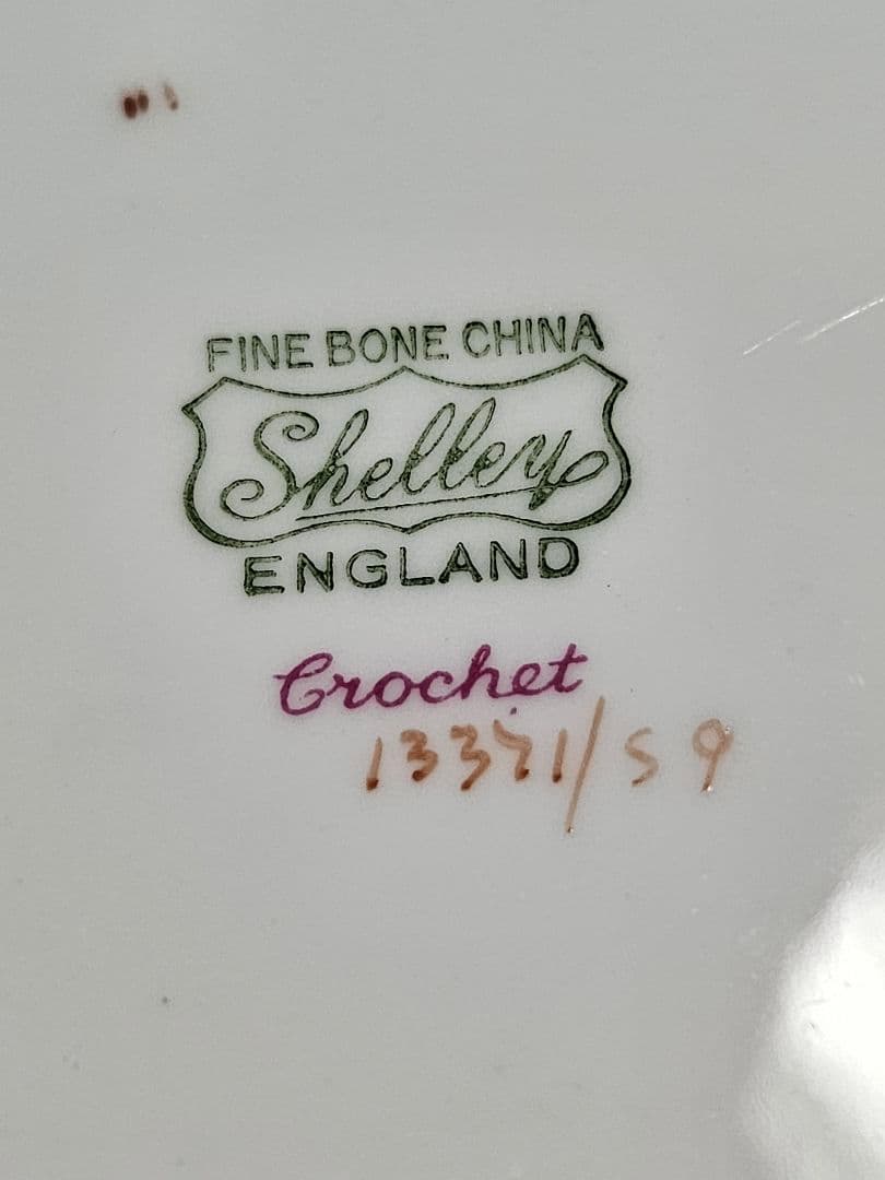 シェリー クロッシェ ピーチピンク ケーキプレート 丸型 Crochet