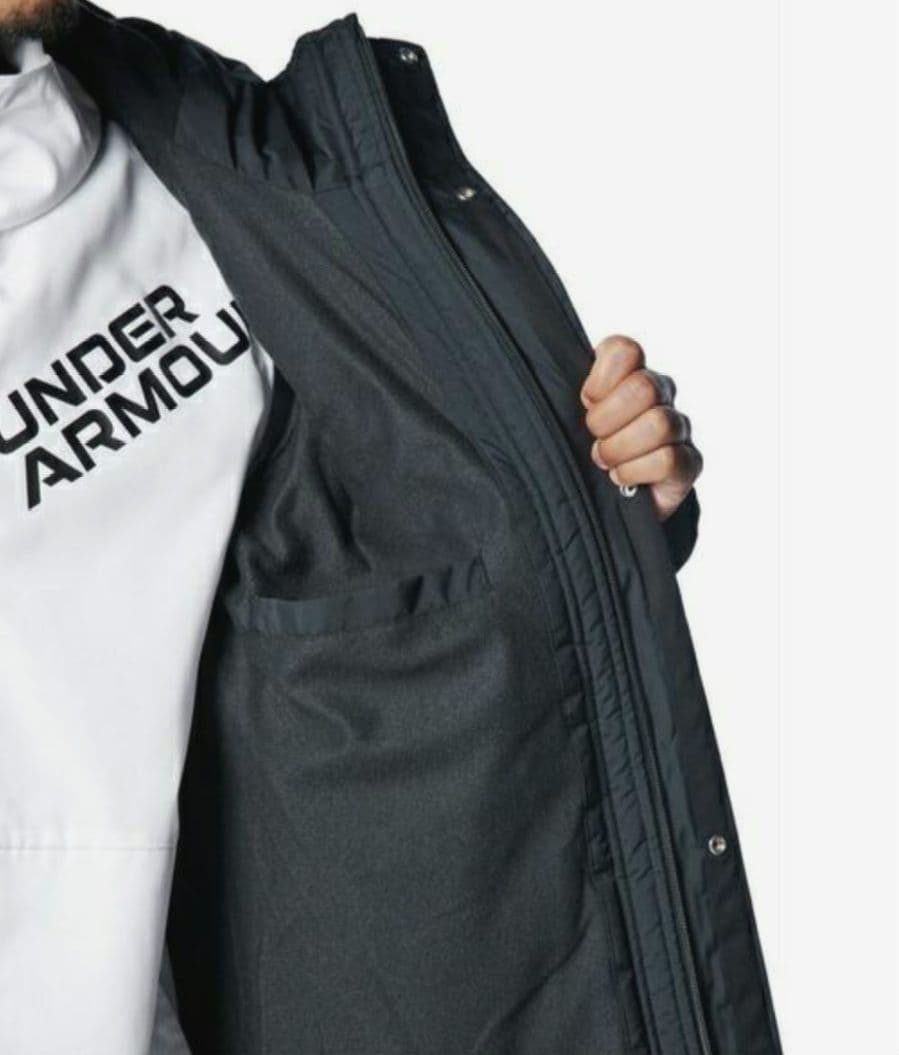 アンダーアーマー ベンチコート ロングコート 大きいサイズ 2XL ブラック 黒