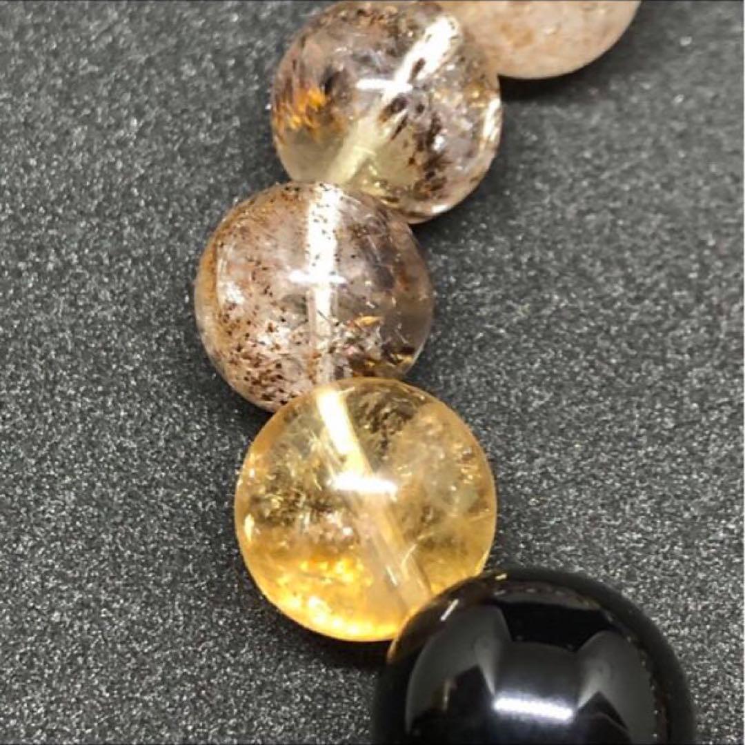 カコクセナイト インアメジストクオーツ モリオン シトリン ブレスレット