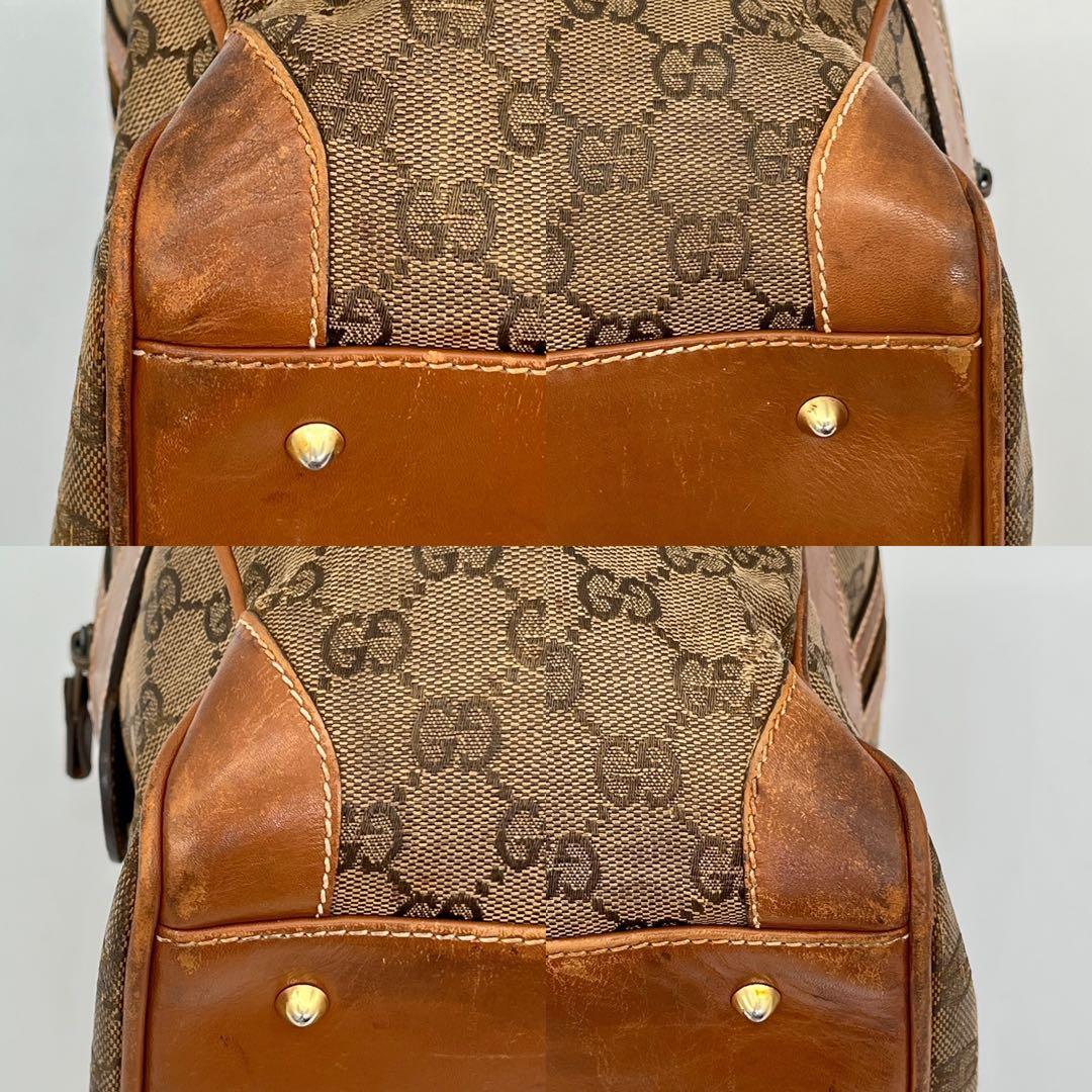 GUCCI ハンドバッグ ミニボストン GG柄 インターロッキング ブラウン